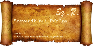Szeverényi Róza névjegykártya