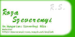 roza szeverenyi business card