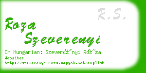 roza szeverenyi business card